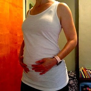 Maternity tank top, white, large